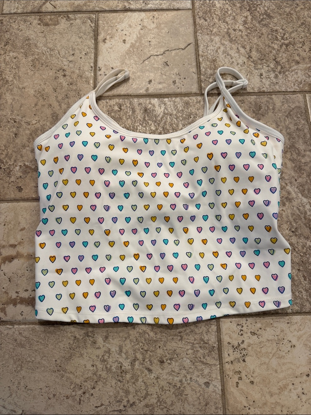 Roller Rabbit X Target White Heart Print Cropped Tank Top